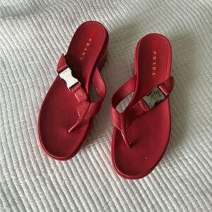 Prada Women's Bold Red Sandals